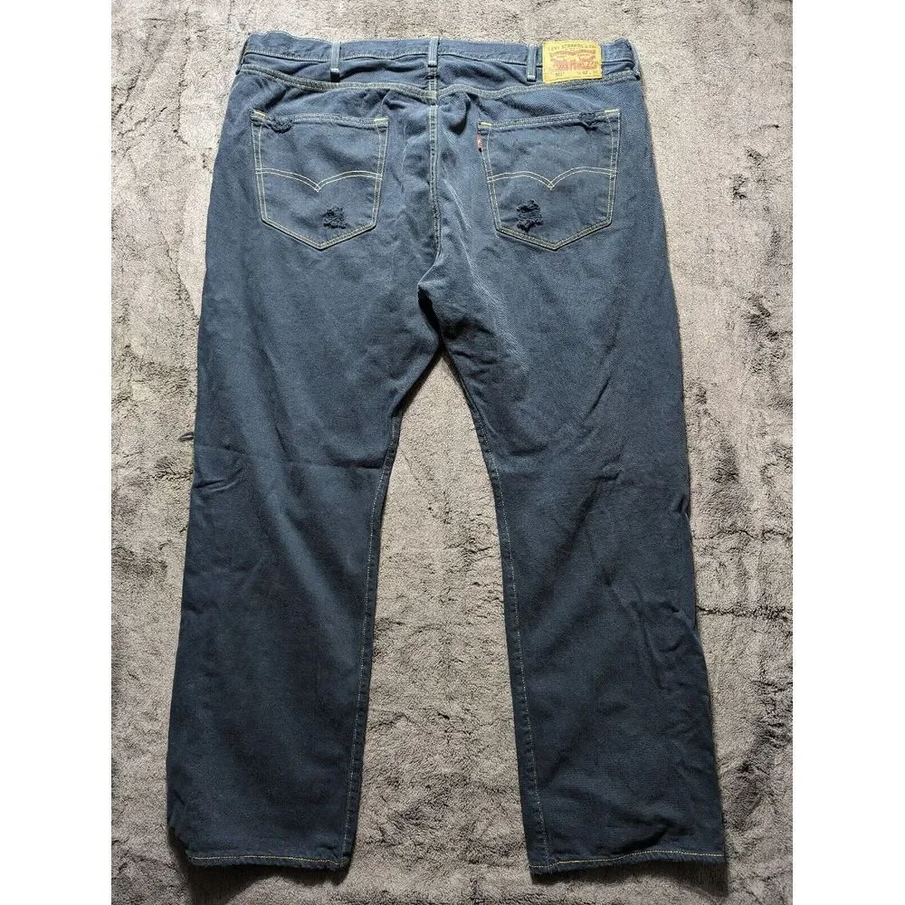 Levi's 501 Button Fly Distressed Jeans Men's Size 42x30 Blue